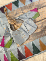 Sky Blue Temple Gadwal Kanchi Pure Silk