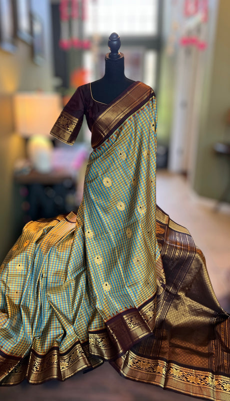 Tiny Checks Gadwal Pure Silk