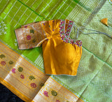 Venkatagiri Pattu saree with blouse green