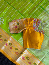 Venkatagiri Pattu saree with blouse green