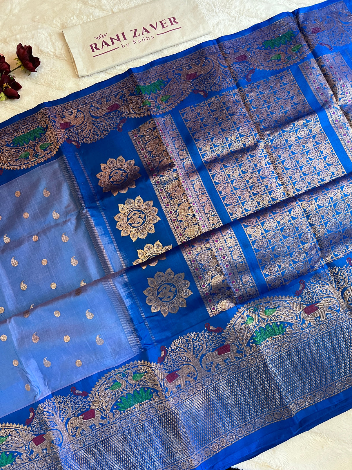 Meenakari Kanchi Gadwal Fusion Handloom Pure Silk