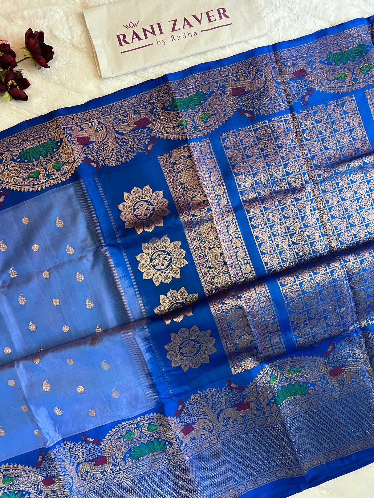 Meenakari Kanchi Gadwal Fusion Handloom Pure Silk