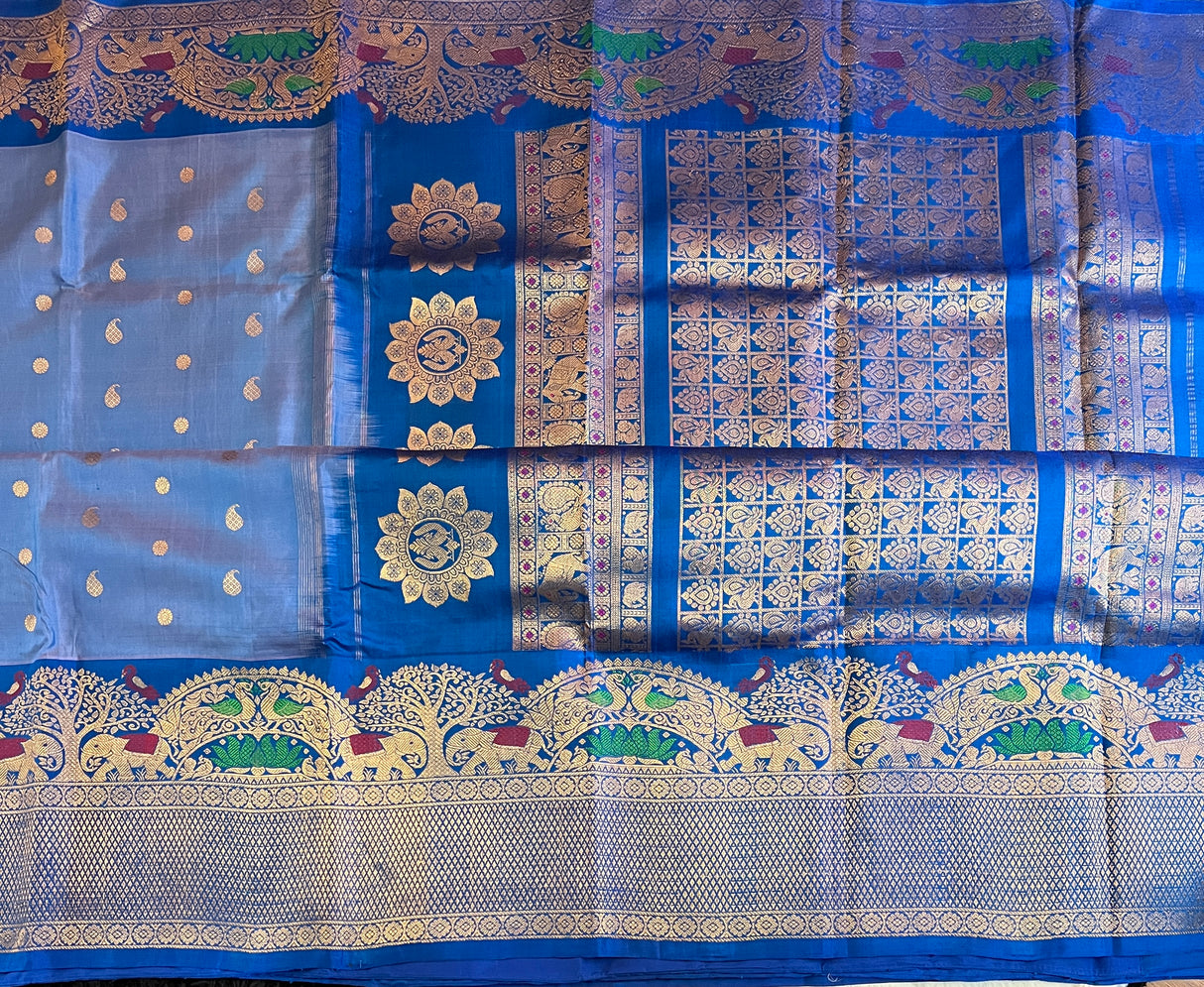 Meenakari Kanchi Gadwal Fusion Handloom Pure Silk