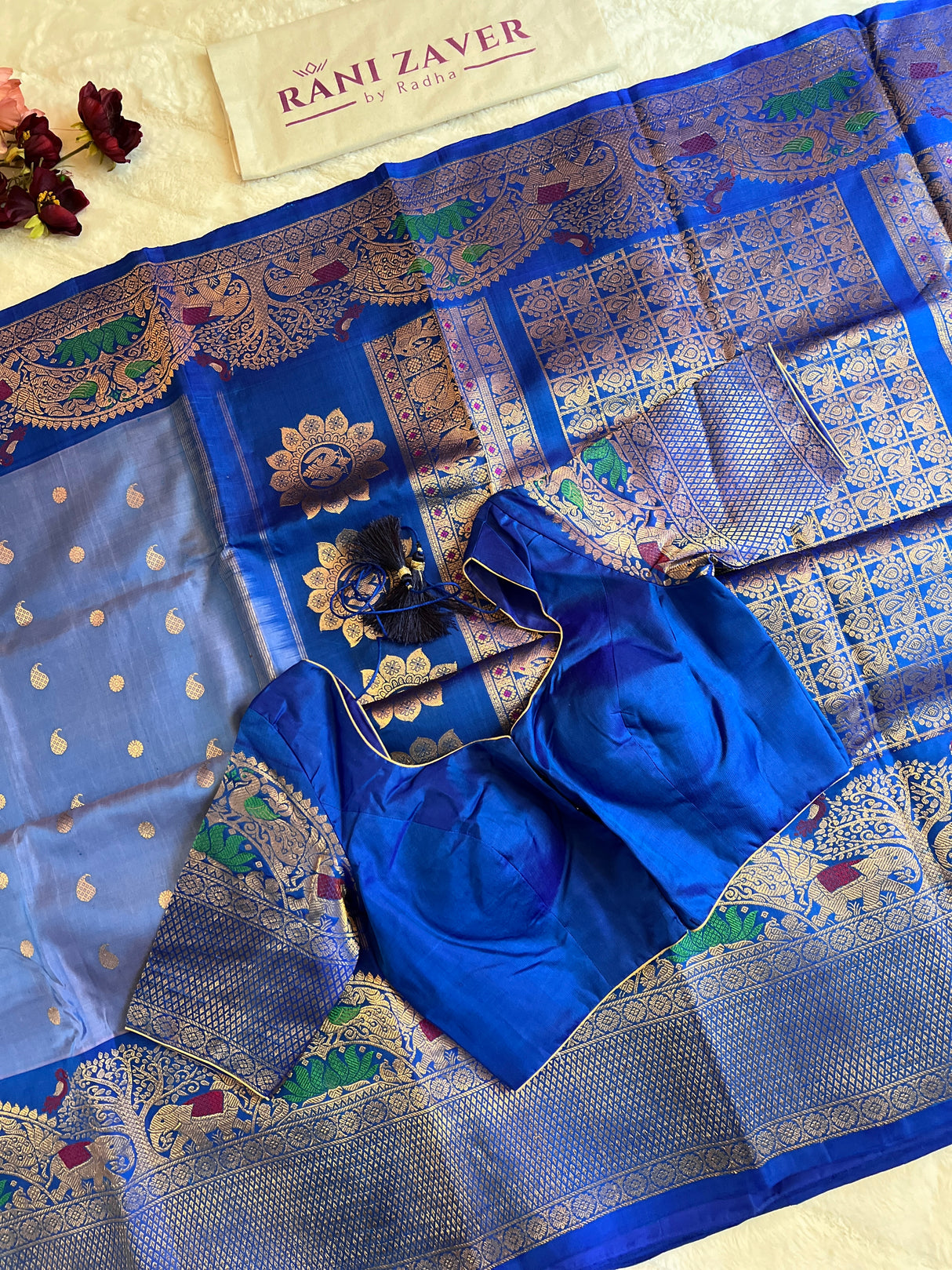Meenakari Kanchi Gadwal Fusion Handloom Pure Silk