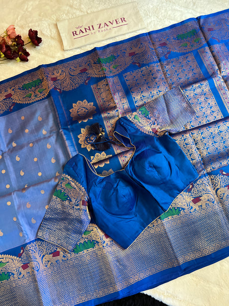 Meenakari Kanchi Gadwal Fusion Handloom Pure Silk