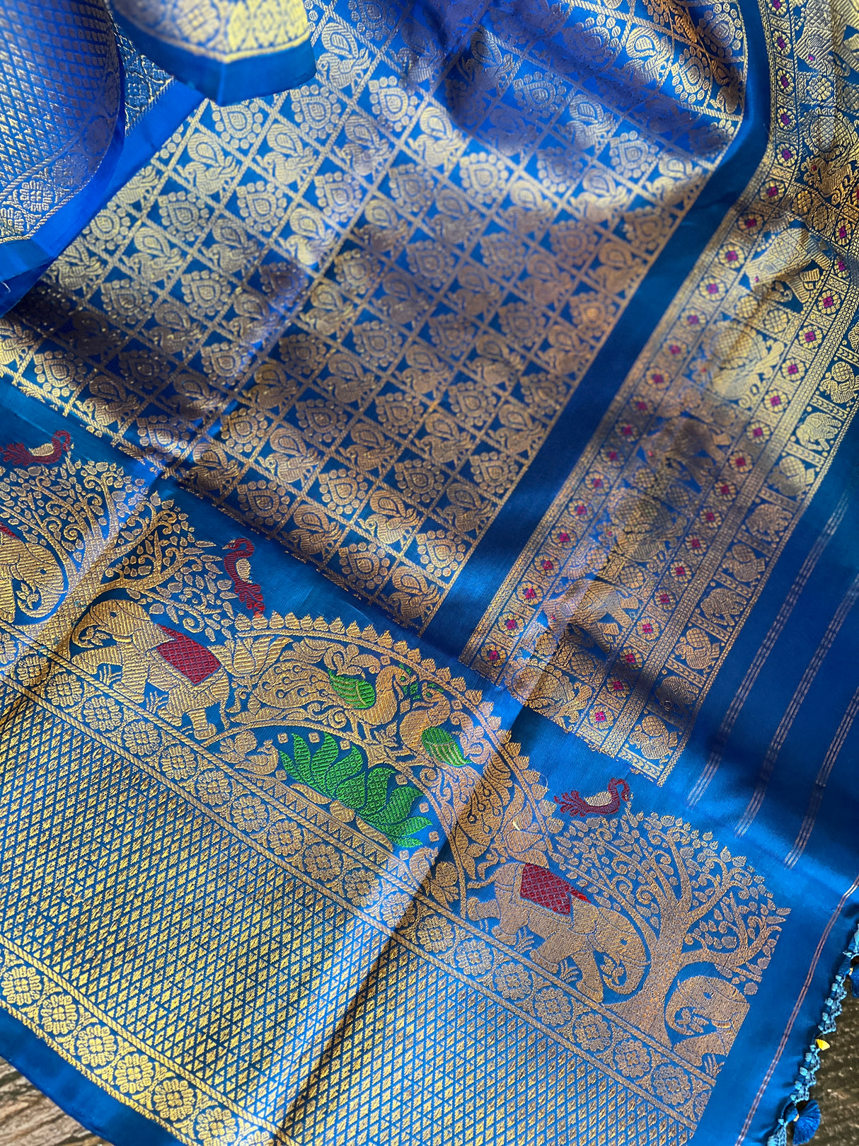 Meenakari Kanchi Gadwal Fusion Handloom Pure Silk