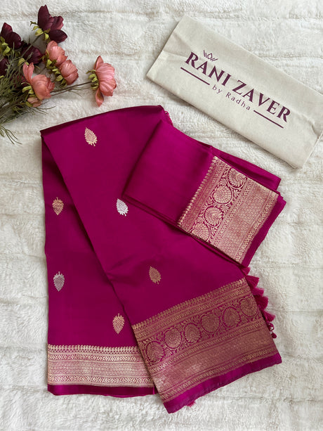Rani Pink Mashru Silk Banarasi