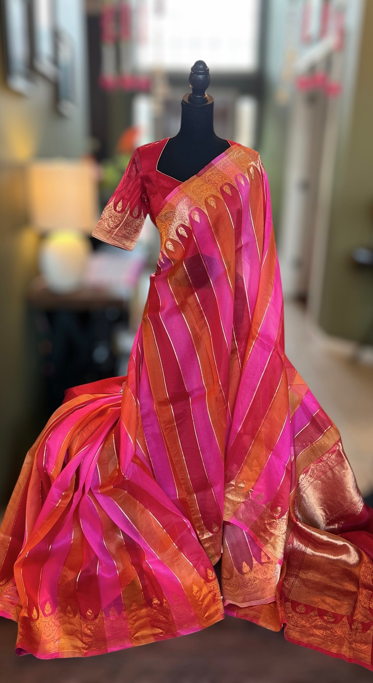 Pure Banaras Kora Rangkat Pattern