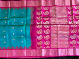 Rama Blue Rani Pink Gadwal Pure SIlk Handloom