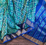 Royal Blue Ikkat Pure SIlk Handloom