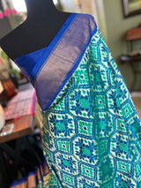 Royal Blue Ikkat Pure SIlk Handloom