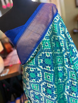 Royal Blue Ikkat Pure SIlk Handloom