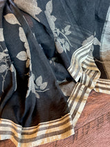 Black with Silver Designer Pure Linen