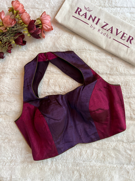 Chanderi Tissue Handloom Pure Silk  With Halter neck Blouse Size 36