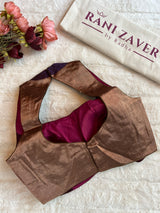 Chanderi Tissue Handloom Pure Silk  With Halter neck Blouse Size 36