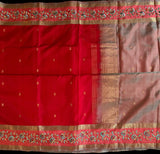 Gadwal Pure Silk With Gap Border Embroidery