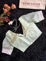 Pista Green Floral Pure Organza