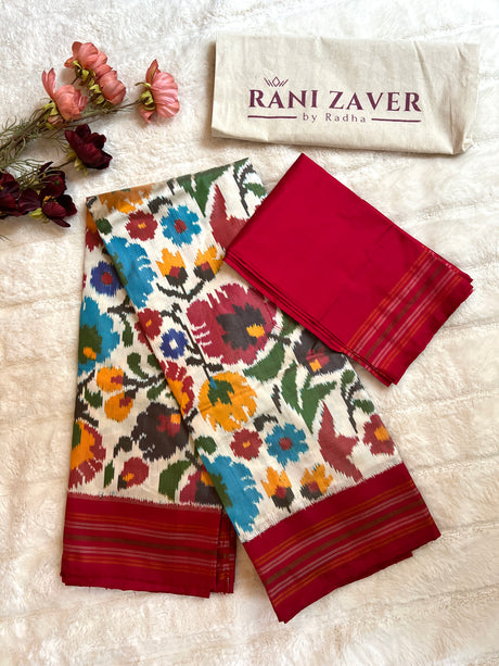 Floral Ikkat Pure SIlk