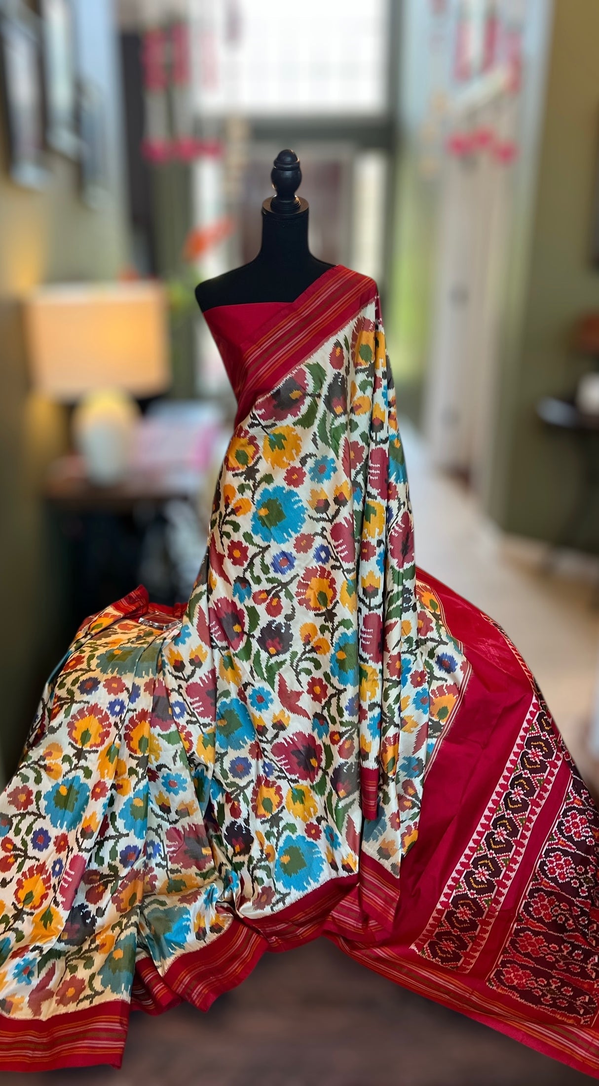 Floral Ikkat Pure SIlk