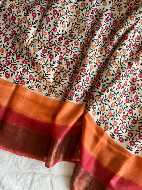 Printed Tussar SIlk