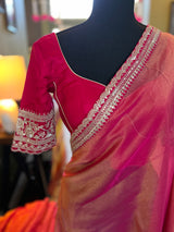 Tissue Organza with Sabyasachi borders Saree with Pre-Stitched Blouse AUS