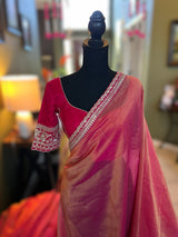 Tissue Organza with Sabyasachi borders Saree with Pre-Stitched Blouse AUS