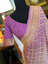 Banarasi Khaddi Georgette with Rai Bandhej with Pre-Stitched Blouse AUS