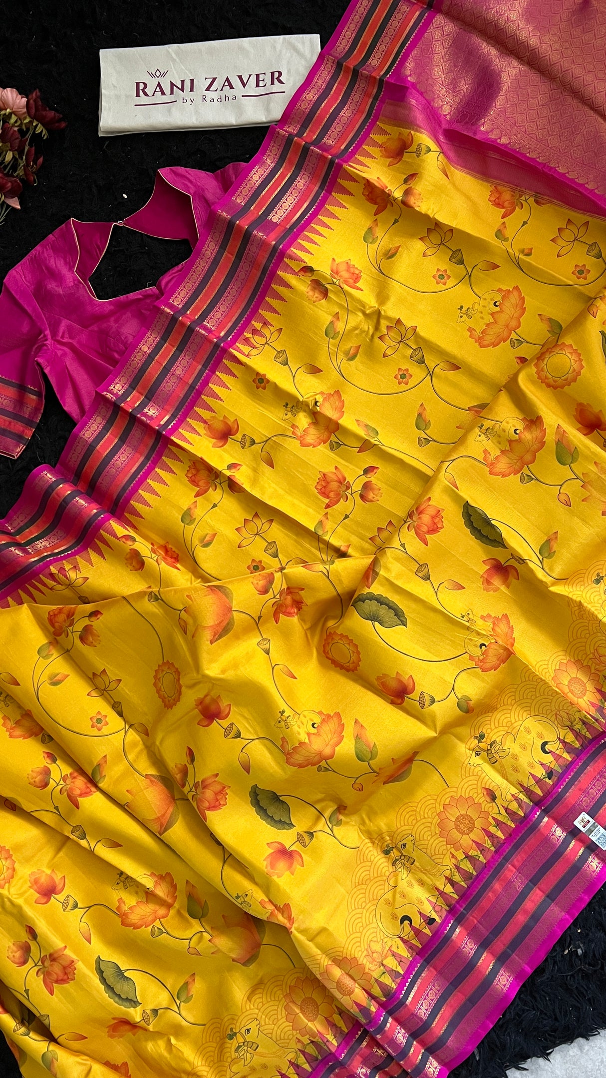 Pichwai Digital Print Korvai Kanchipuram Pure Silk