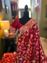 Banaras Pure Silk Handloom With Stitched Blouse AUS