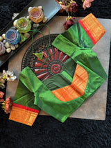Green Red Maharani Paithani Handloom Pure Silk
