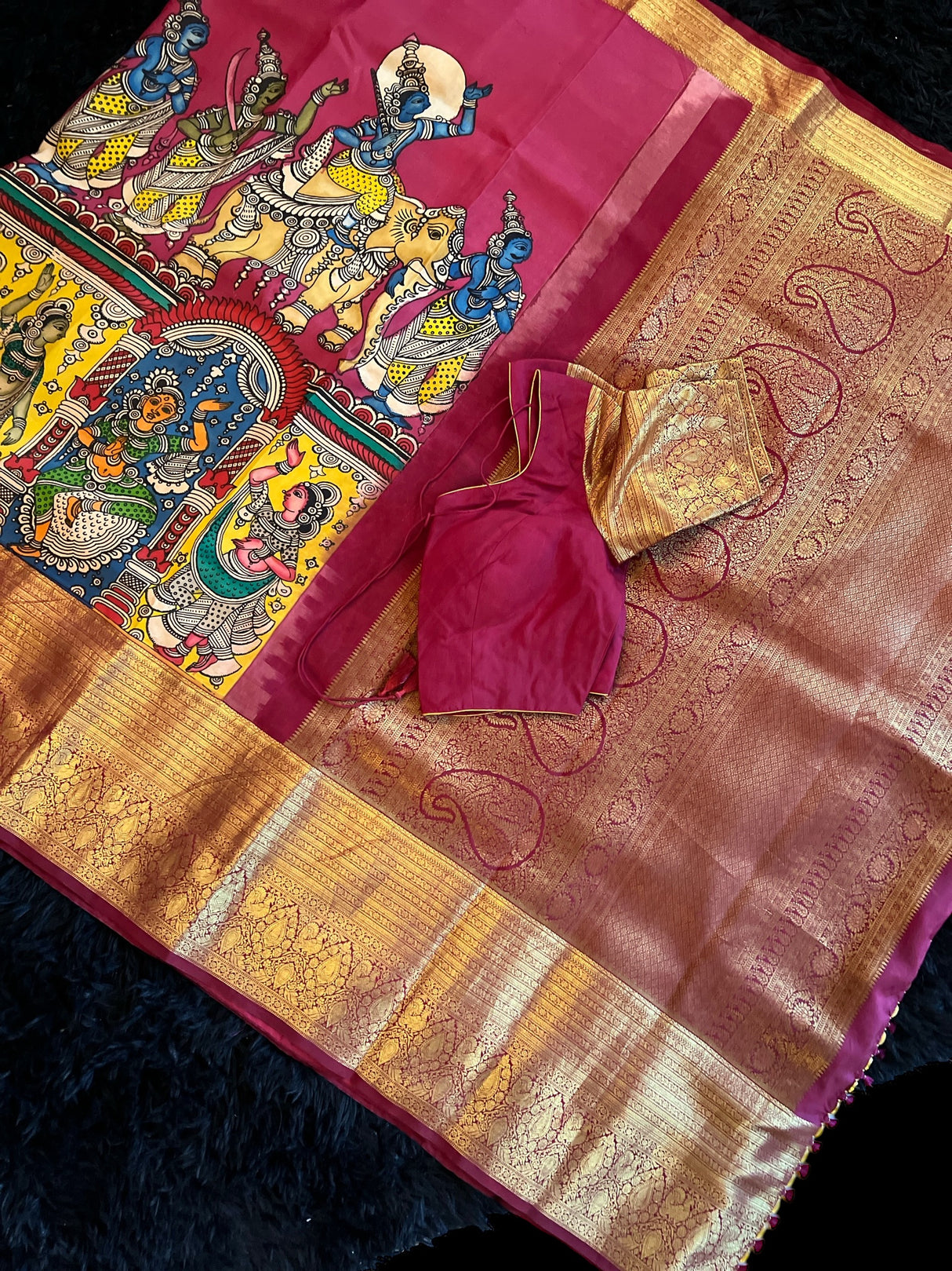  kanchipuram silk saree with pink blouse