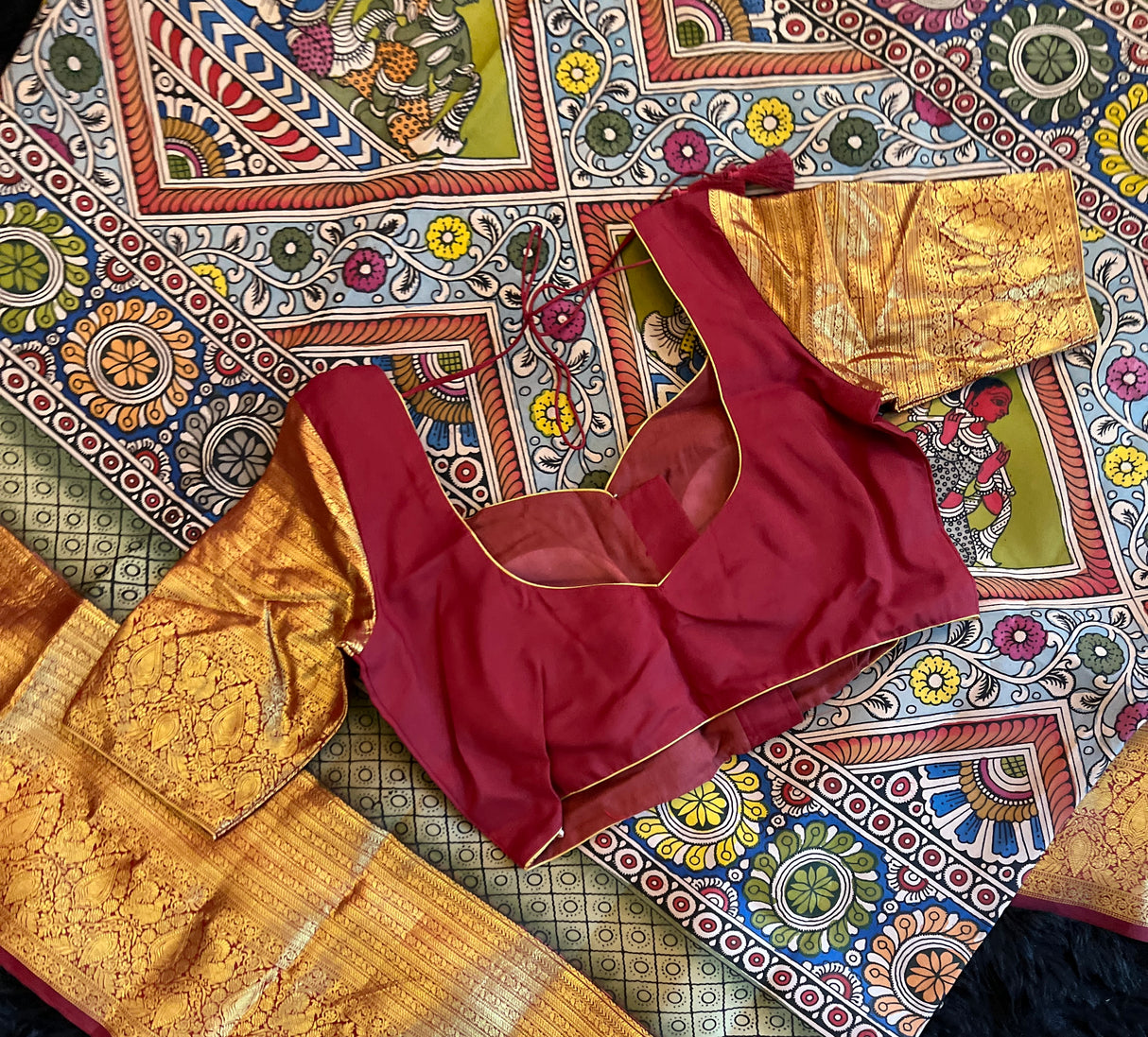  kanchipuram silk saree with blouse