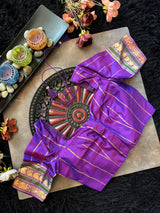 Red Purple Korvai Kanchipuram Pure Silk