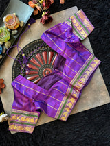 Red Purple Korvai Kanchipuram Pure Silk