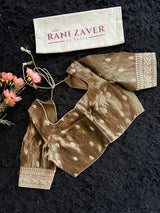 Henna Green Embroidered Floral Tissue Organza