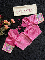 Onion Pink Tissue With Convent Design Petite Point Embroidered Borders