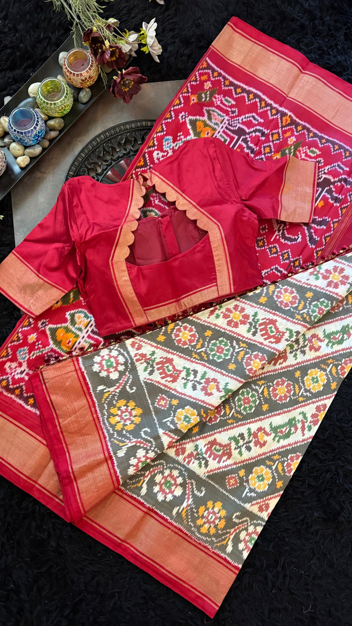 Leheriya Stripes Ikkat Pure Silk Handloom