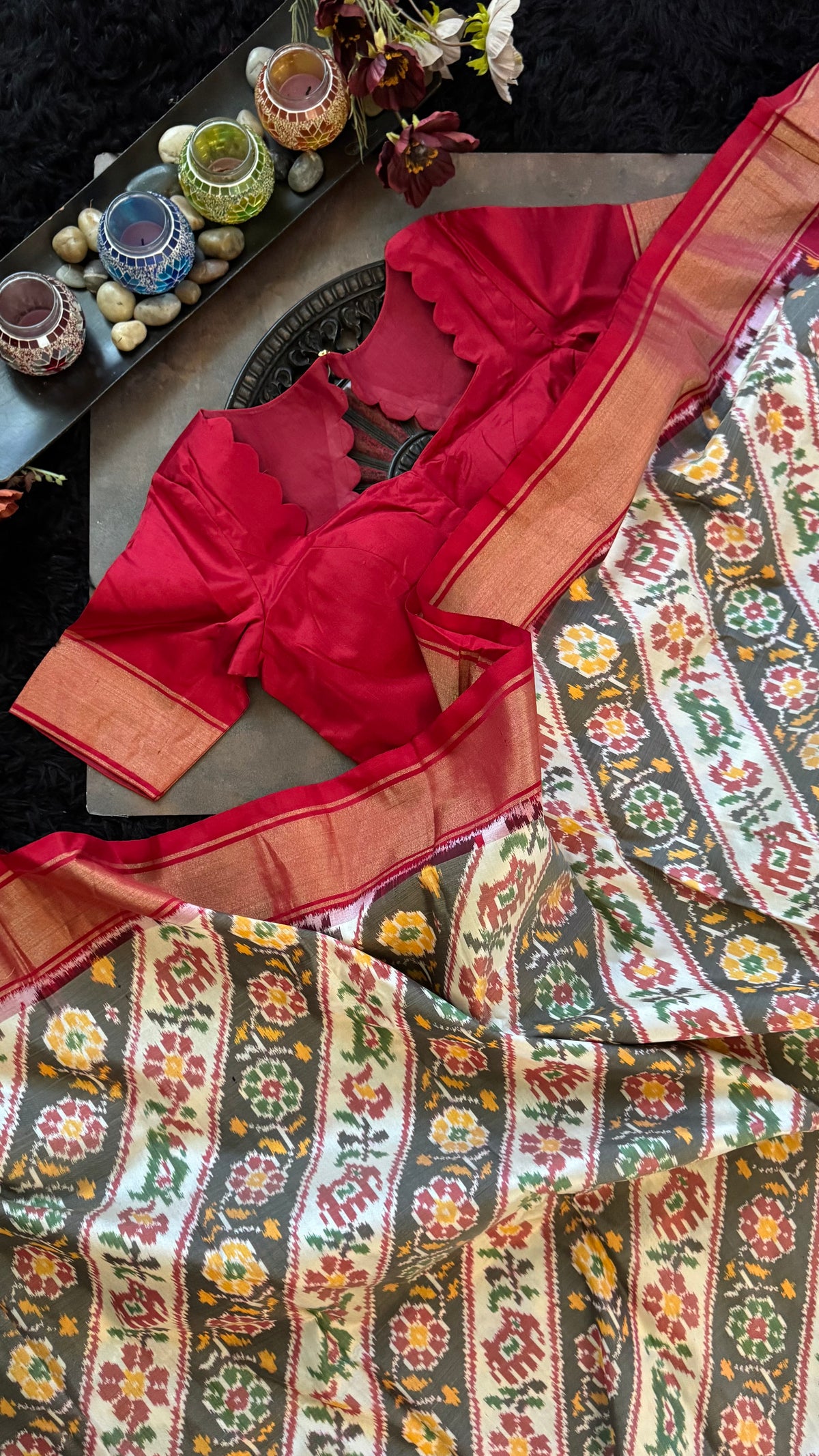 Leheriya Stripes Ikkat Pure Silk Handloom