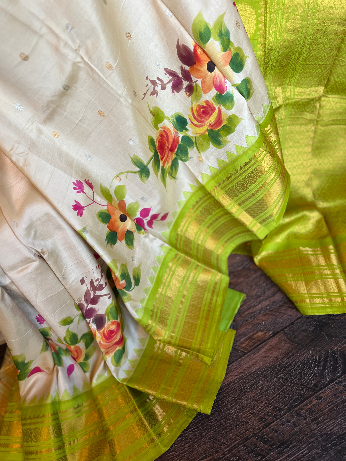 Hand Painted Gadwal Handloom Pure Silk