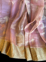 Chanderi tissue silk saree with blouse