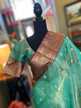 Chanderi tissue silk saree with blouse