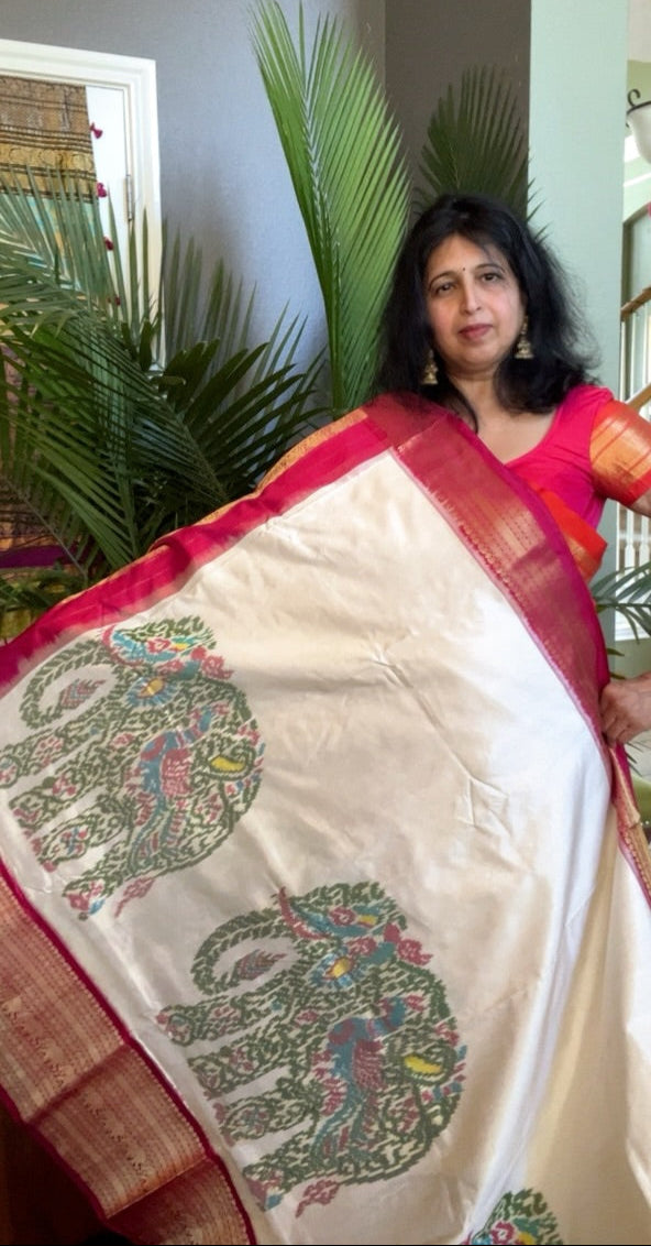 Award Winning Ikkat Kanchi Handloom Pure Silk