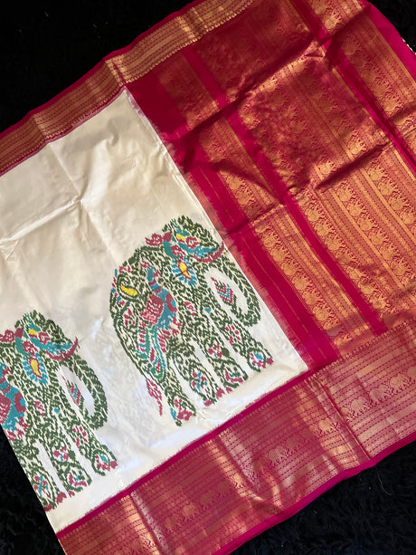 Award Winning Ikkat Kanchi Handloom Pure Silk