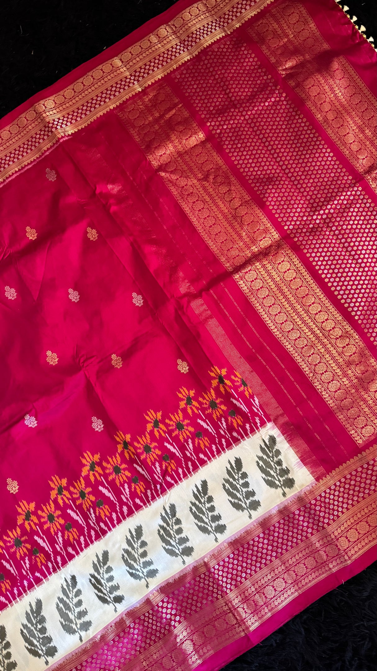 Rani Pink Ikkat Kanchi Fusion