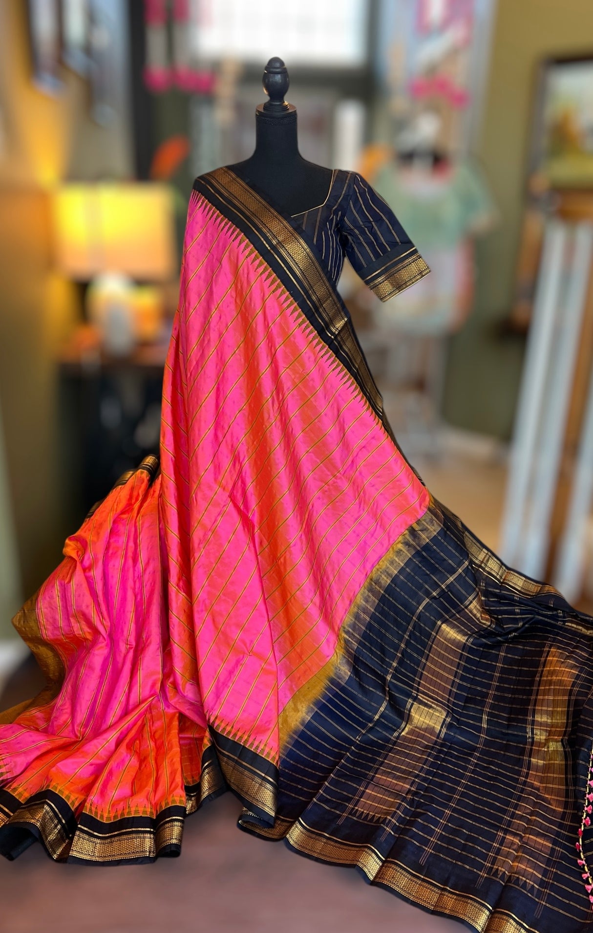 Ikkal silk saree with blouse