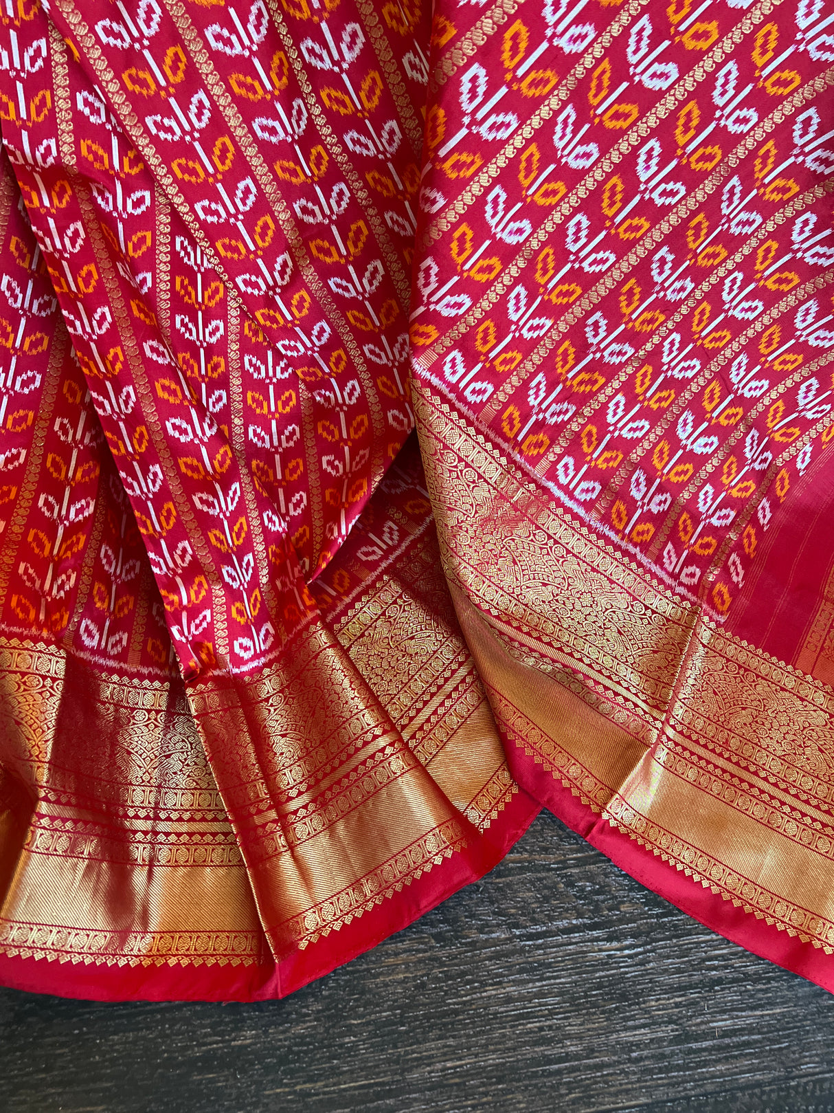  Ikkat kanchipuram fusion saree