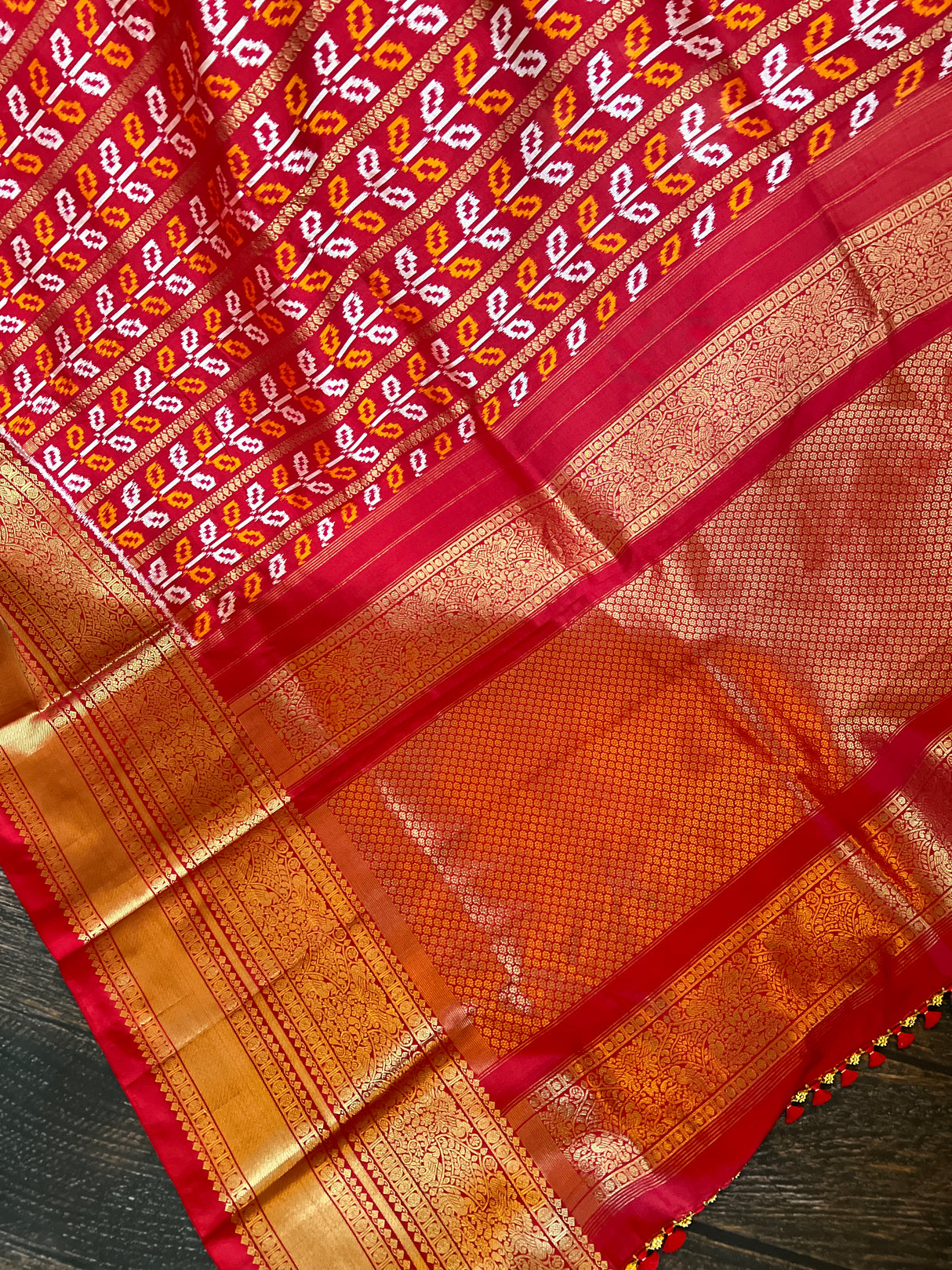  Ikkat kanchipuram fusion saree