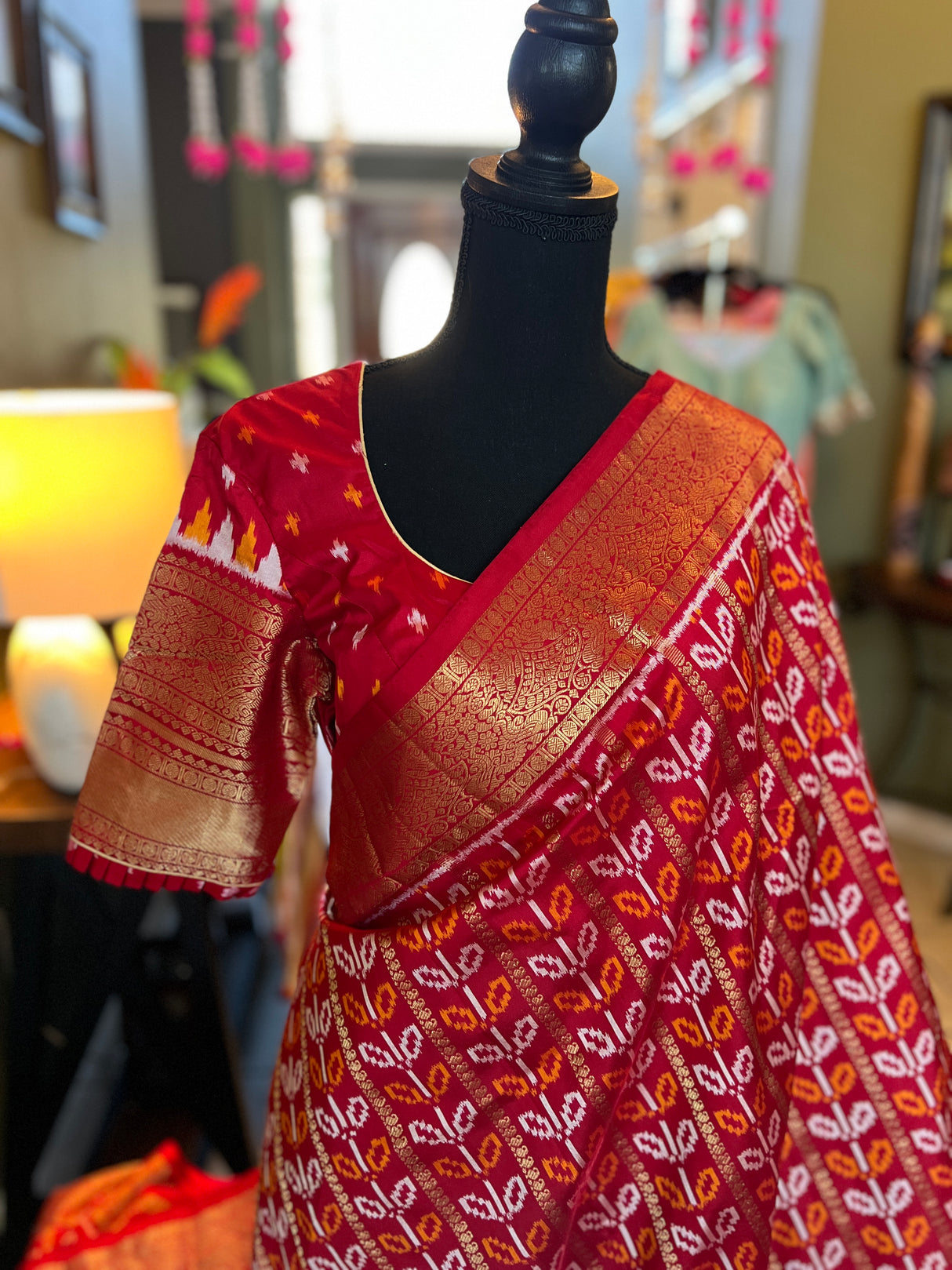  Ikkat kanchipuram fusion saree