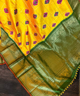 Ikkat Kanchipuram fusion Handloom Pure Silk Saree