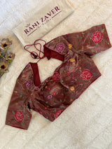 Red Kora Tissue embroidered